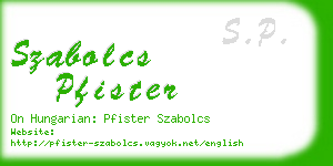 szabolcs pfister business card
